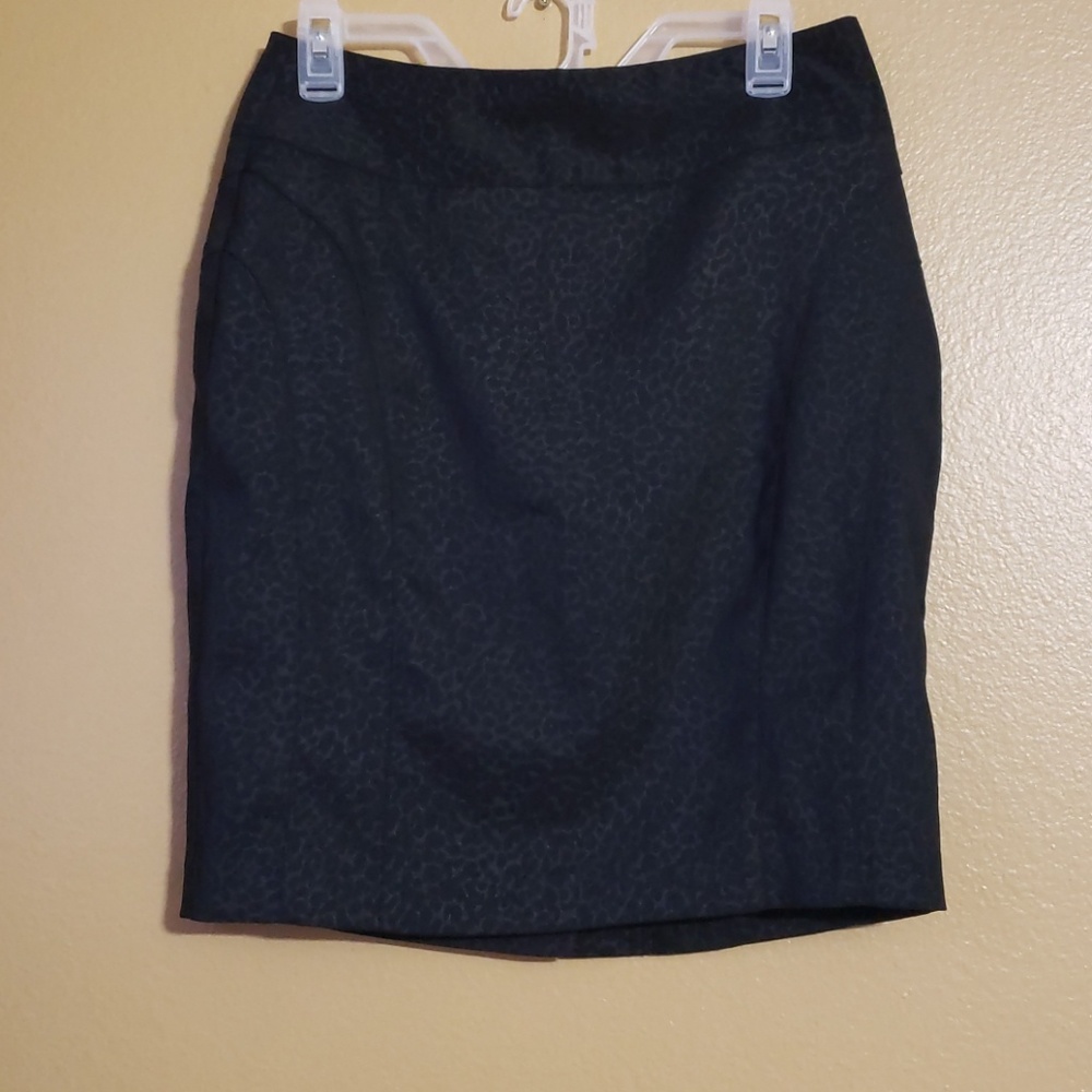 Charlotte Russe cheetah print black pencil skirt.